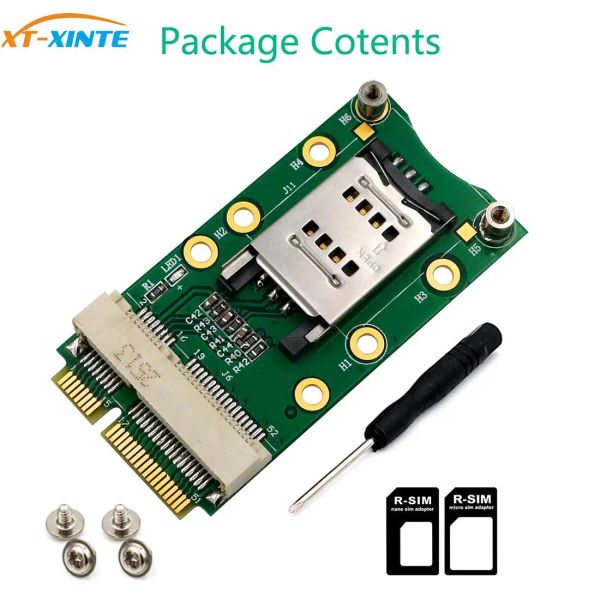 Tarjetas Mini Tarjeta de adaptador PCIe MPCIE con ranura de tarjeta SIM para el módulo 3G 4G USIM Card Slot Extension / WWAN LTE / GPS Card Desktop portátil