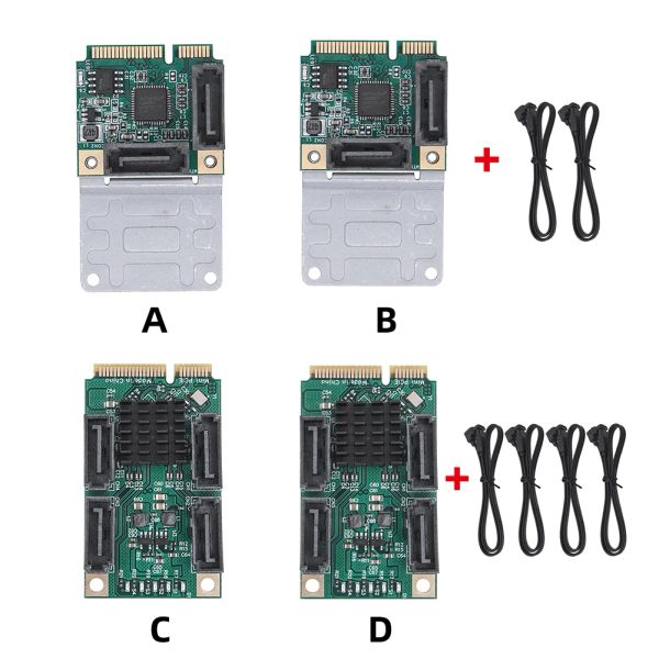 Tarjetas Mini PCIe a SATA3.0 Adaptador B+M Tarjeta de expansión de la llave 5/2.5 GBPS 2/4 Tarjeta de adaptador SSD SSD