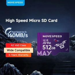 Cartes MoveSpeed 160 Mo / s Micro SD Carte à haute vitesse U3 A60 512 Go Carte mémoire flash 400 Go 256 Go 128 Go TF Carte pour le drone DV de l'appareil photo