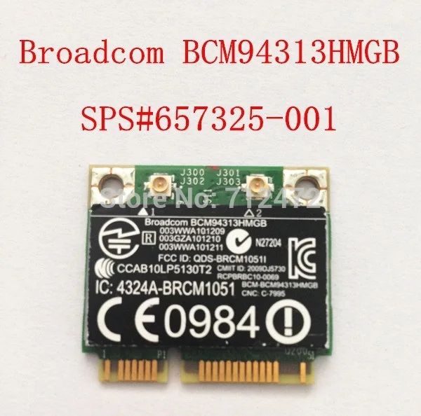 Cartes nouvelles pour Broadcom BCM94313HMGB BCM20702 WiFi +4.0 pour la carte sans fil Bluetooth Half Mini PCIE pour HP SPS: 657325001