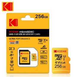 Kaarten NIEUW KODAK EVO plus 256 GB Microsdxc Memory Card 256 GB U3 4K MICRO SD -KAART MICROSD UHSI C10 TF Flash -microSD met SD -adapter