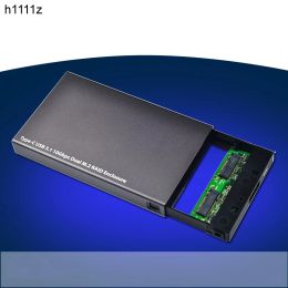 Tarjetas Nuevas typec a M2 NGFF Dual Interfaz SSD Box Case Case Typec USB 3.1 Gen2 10GBPS Dual M2 RAID Box para PC