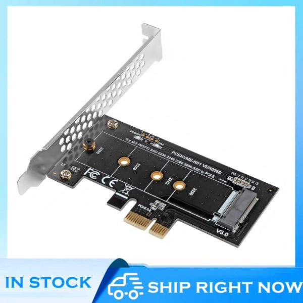 Cartes NVME M2 PCIE Adaptateur PCIe à M2 Adaptateur SSD à PCI Express X1 Card Riser Adapter M Clé pour 22302280
