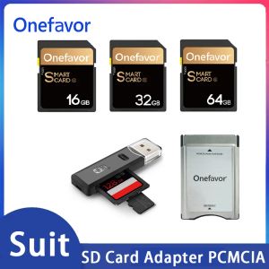 Cartes Onefavor SD Card Suit avec adaptateur SD Carte PCMCIA 64 Go 32 Go 16 Go SDHC Memory SmartCard 90 Mo / s pour Nikon Canon Camera