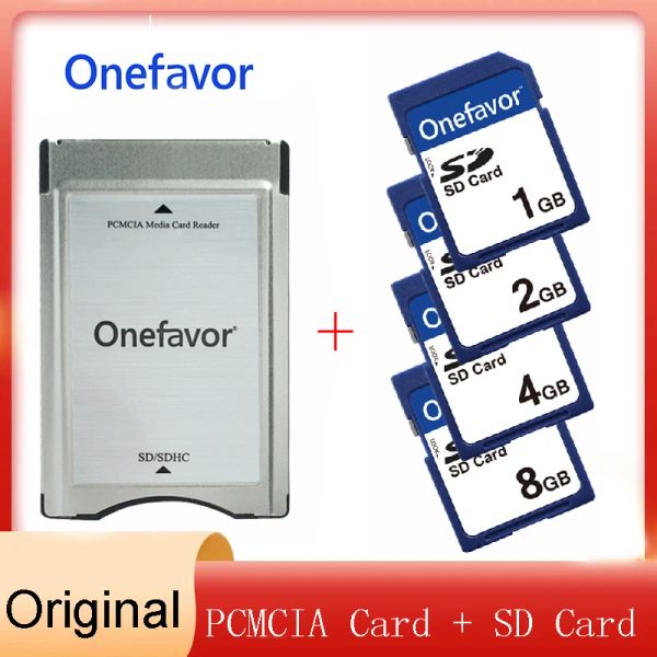 Tarjetas OneFavor SD a PCMCIA Adaptador de tarjeta PCMCIA Lector de tarjetas con tarjeta SD 1GB 2GB 4GB 8GB para Mercedes Benz mp3