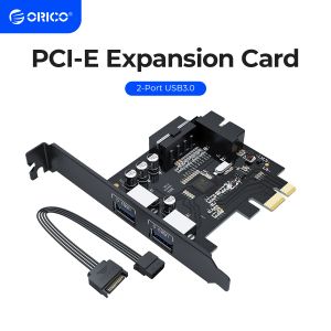 Cartes ORICO USB 3.0 PCIe Extension Carte Adapter PCIe USB 3.0 Hub Controller Adapter Carte avec carte PCIE EXTENDE de l'alimentation PCIE de 15 pouces