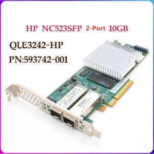 Kaarten Origineel 10 GB 2 Port Dual Port 593742001 593715001 voor HP NC523SFP QLOGIC QLE3242 10G Fiber Optic Network Card 593717B21