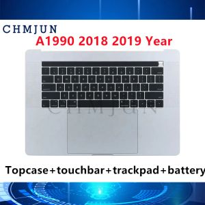 Kaarten Originele A1990 voor MacBook Retina Pro Top Case Topcase US Keyboard Backlight Trackpad TouchBar Battery 2018 2019
