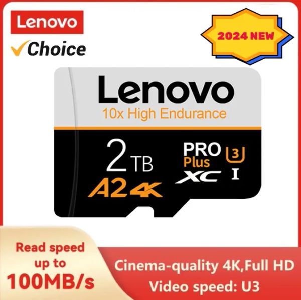 Tarjetas Originales Lenovo 2TB 100MB/S Tarjetas de memoria A2 Cámara SD Tarjeta SD 128GB Micro Card Class10 512GB Tarjeta flash Micro TF/SD 2024 Nuevo