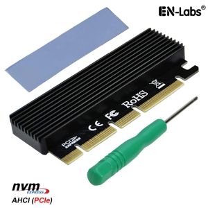 Cartes PCI Express 3.0 x16 x8 x4 à PCIe-based m Key M.2 NVME et AHCI SSD Adaptter Carte avec cuivre à chaleur de boîtier en aluminium et tampon thermique