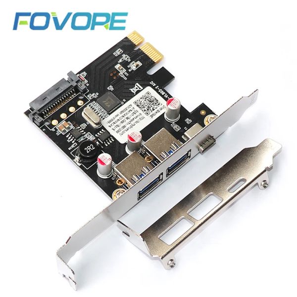 Cartes PCI Express USB 3.1 Adaptateur PCI E USB 3 USB3.1 Convertisseur Typec Hub USB 3.0 PCIe Controller PCIe X1 vers USB3 Extension Carte