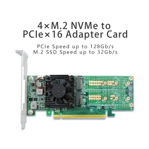 Cartes PCIe 3.0 x16 à Quad M.2 NVME SSD SWTICH ADAPTER CARTE pour serverspe31624il