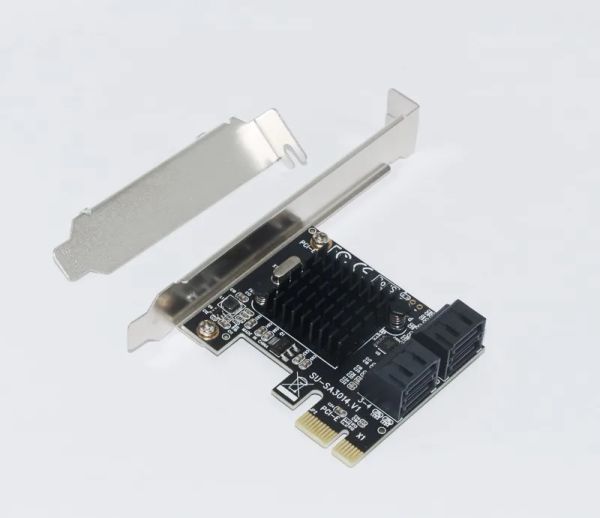 Cartes PCIe à SATA Card PCIe adaptateur PCI Express à SATA3.0 Marvell 88SE9215 Card d'extension 4port SATA III 6G pour SSD HDD IPFS Mining