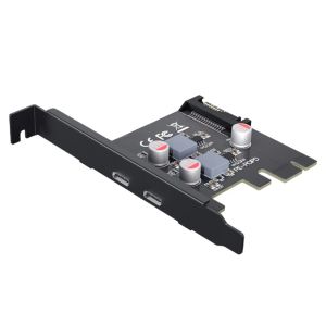 Cartes PCIe à type C Carte d'adaptateur 2port PCI pour Express PD 20W Charging Extension Card USB Hub PCIe Addon Cartes R