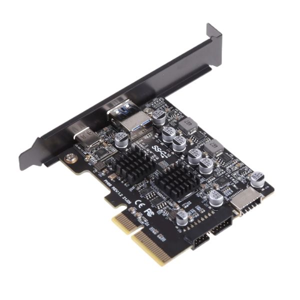 Cartes PCIe à USB 3.2 Card de l'adaptateur Gen 2 10 Gbps 2port PCI pour la carte d'expansion Expansion USB Hub PCIe Addon Cards Rise