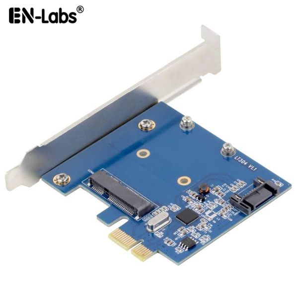 Cartes PCIe X1 à MSATA SSD SATA3.0 Carte d'extension combo, ASM1061 Chipset PCI Express Controller Mini Sata SSD Adaptateur pour PC Desktop