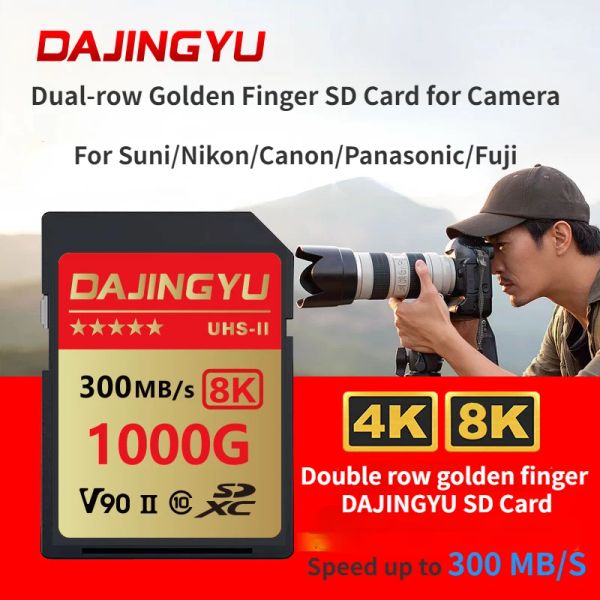 Cartes Photographie Carte de stockage de mémoire HD numérique XQD 300M 64 128 512 Go C10 Dajingyu V90 Highpeed SD Carte