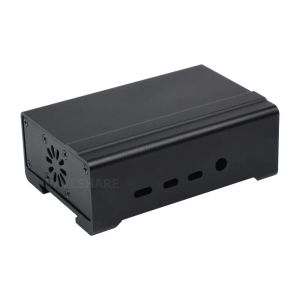 Kaarten RPI 4B Aluminium Case, DIN Rail Aluminium Case voor Raspberry Pi 4 Case met koelere koelventilator en koellichamen