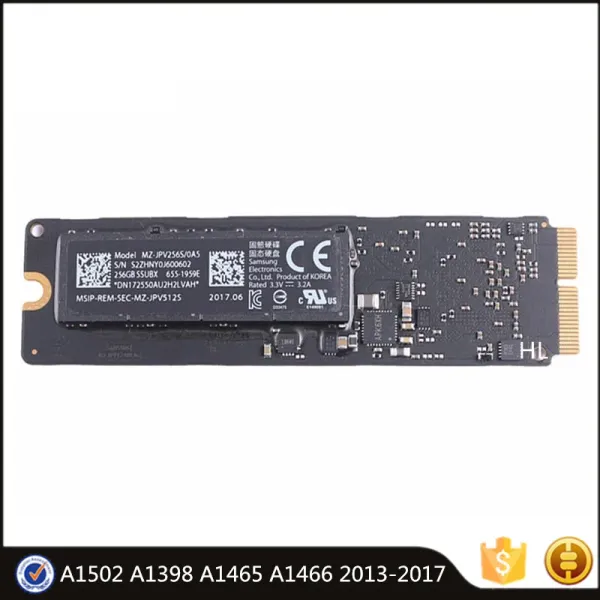 Vente de cartes SSD Solid State Drive 20132017 pour MacBook Pro Retina Air Air Air A1502 A1398 A1466 A1465 128 Go 256 Go 512GB 1TB 128G 256G