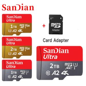 Cartes Sandian Original 1TB Micro TF Card SD Flash Class 10 Carte SD Carte mémoire 2TB Carte mémoire pour téléphone / caméras / MP3 / MP4 High Speed