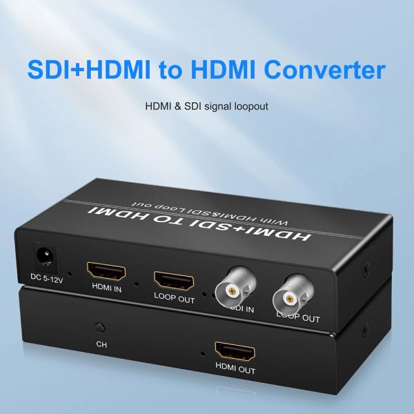 Cartes SDI HDMI à l'adaptateur de convertisseur HDMI avec SDI + HDMI Bouopout HDMI To SDI Splitter Full HD 1080p pour le moniteur de caméra CCTV