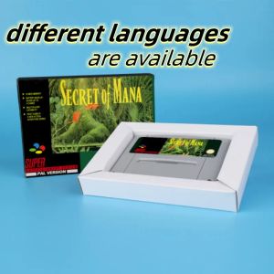 Kaarten Secret van Mana (Save Fuction) 16bit Game Card voor Eur Pal Ver Snes Console Engels Spaans Frans Duits