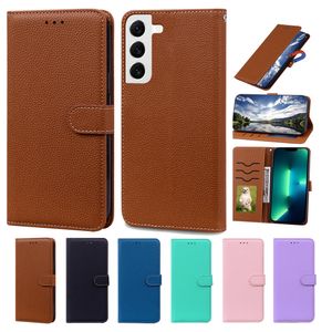 Fente pour cartes Portefeuille Étui de Téléphone Portable Cas Pour Samsung Galaxy S23 S22 S21 S20 Ultra Plus A14 A24 A34 A54 5G A13 A23 A33 A53 5G 360 Étui de protection complet