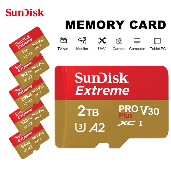 Cartes Sundisk 2TB / 1TB Carte mémoire flash UHSI Micro TF SD Carte 512 Go 256 Go 128 Go Mobile Storage SD Carte 64 Go pour les jeux Nintendo Switch