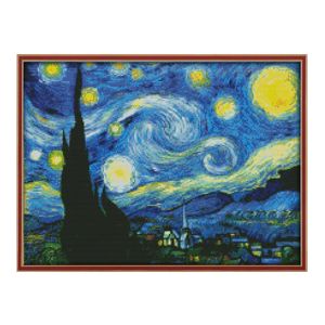 Kaarten De sterrenhemelavond van Van Gogh kruisen niet -ingedrukte borduurkits 11 14CT DIY Handmade novulwork set Home Decoration Painting