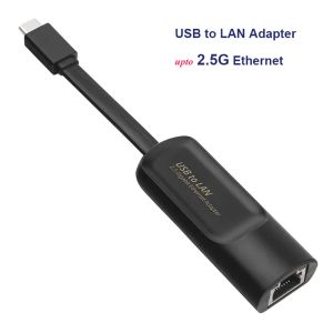 Tarjetas Tipo C USB Ethernet Adaptador USB3.0 a RJ45 Dongle Gigabit Lan Cable de red para el adaptador de la computadora portátil Mac Black USB 3.0 a LAN