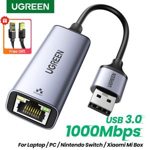 Kaarten Oegreen USB Ethernet Adapter USB3.0 1000Mbps USB RJ45 Netwerkkaart voor laptop Xiaomi Mi Box S Nintendo Switch PC Internet USB LAN