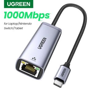 Tarjetas Adaptador Ethernet Ugreen USBC USB3.0 1000Mbps USB RJ45 para PC MacBook Laptop Nintendo Switch Smartphone Linux Network Network