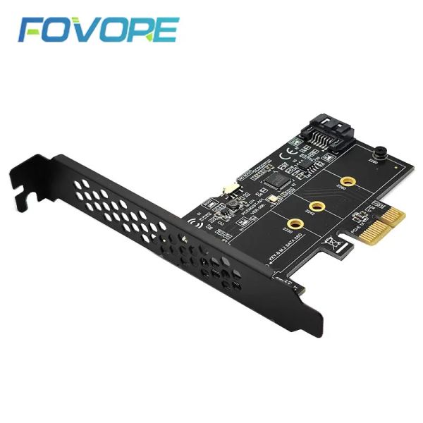 Cartes Améliorez votre PC PCIe X1 vers M.2 NGFF + SATA Adaptateur avec support pour 22302280 SSD