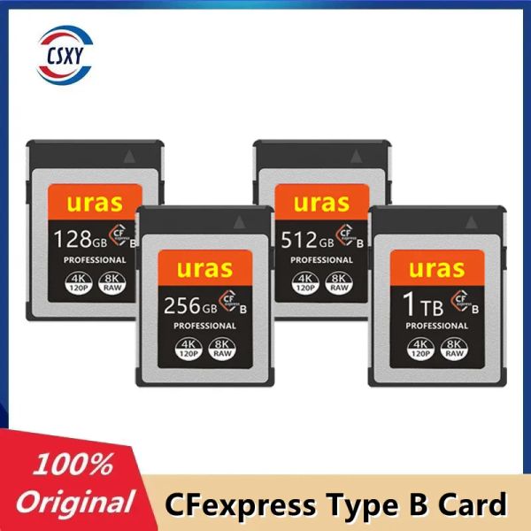 Cartes URAS CFEXPRESS TypeB Carte 1tb 512 Go 256 Go 128 Go Card Memory Carte XQD Carte de mise à niveau CFE pour Nikon Z6 Z7 Canon R5 1DX3 ORIGINAL