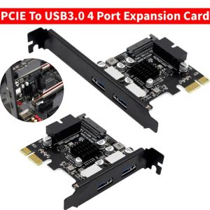 Kaarten USB 3.0 PCIe -uitbreidingskaart SATA 15pin Power Port USB3.0 Hub 19pin/20 -pin PCIe voorpaneel naar USB -uitbreidingskaart voor pc -bureaublad