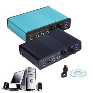 Cartes USB 6 canal 5.1 Carte son audio optique externe pour ordinateur portable Tablet de bureau