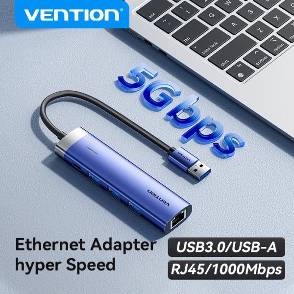 Cartes Convention USB Ethernet Adaptateur 1000 Mbps USB3.0 Hub RJ45 LAN pour MacBook Windows ordinateur portable PC Xiaomi Mi TV Box USBC Hub Network Card