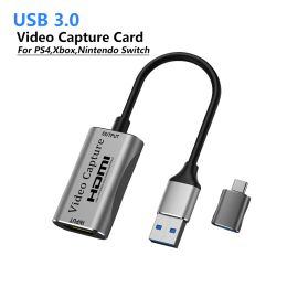 Cartes Carte de capture vidéo USB 3.0 à HDMICOMPATIBLE USB C Recordage de caméra Streaming Grabber Recorder pour PS3 4 Xbox Nintendo Switch