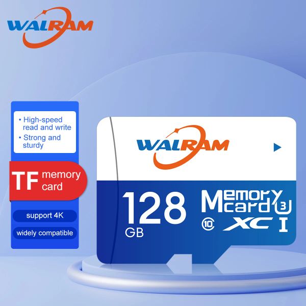 Tarjetas Walram 10pcs Micro SD Tarjeta 64GB 128GB 32GB Card de memoria Class10 para teléfonos celulares Drones Tarjeta TF de alta velocidad 128 GB U3 Memoria Tarjeta