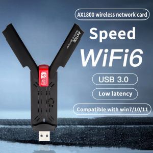 Kaarten wifi USB Dongle Adapter WiFi 6 Netwerkkaart 1800Mbps Dual Band 2.4G/5G WI FI 6 Adapter USB voor Windows 10/11 voor pc/laptop