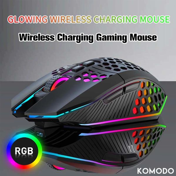 Cartes souris de jeu de charge sans fil 8 boutons Led 2.4g conception ergonomique souris de jeu rvb avec récepteur externe