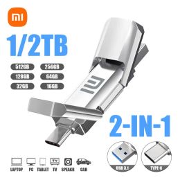 Cartes Xiaomi Disque flash USB 3.1 Highpeed Pen Drive Original 1TB Metal Typec USB Pendrive 2 To Stick Memory pour le périphérique de stockage de données