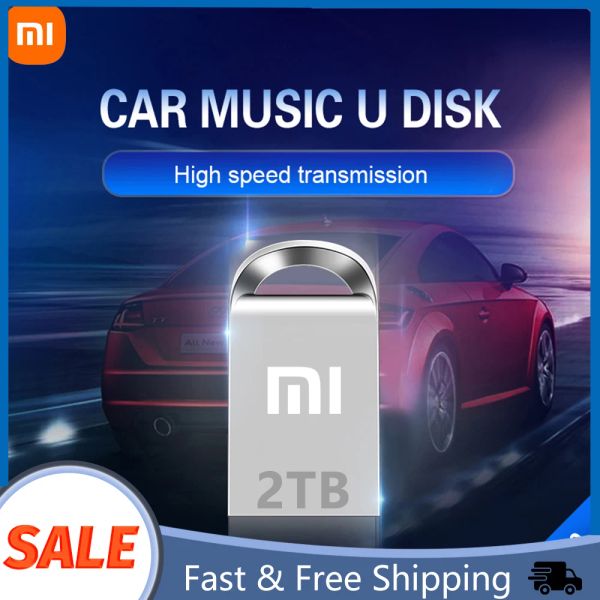 Cartes Xiaomo Flash de haute qualité USB Creative Mini Metal USB Drives Flash Silver Business Gifts Memory Stick 2TB 1TB 512GB