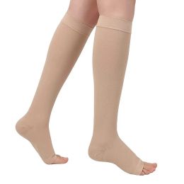 CARE 1 paire Varicose Veines Stocks de compression médicale 2332 mmhg Pression Niveau 2 Chaussettes de jambe de mollet grave Open / Prot