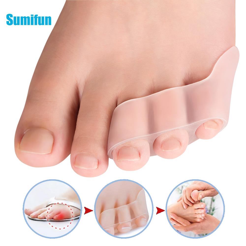Cura 2 pezzi di gel di silicone trasparente piastra per alleviare il dolore protezione per le dita dei piedi tre fori mignolo borsite strumenti per la cura del piede