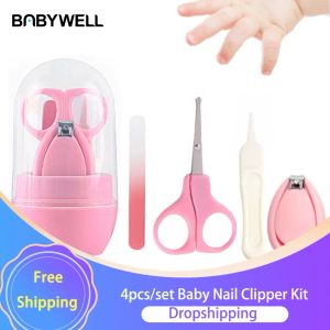 Zorg 4 stcs/Set Baby Nail Clipper Kit Baby Healthcare Kits Tools Trimmer Scissors Nail Clippers met opbergdoos Baby nagelbestandset