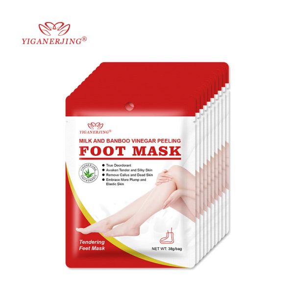 Cuidado 5 bolsas Yiganerjing Foot Peeling Mask para pies exfoliantes calcetines de pedicura talón reparación de la máscara de los pies de los pies muerto removedor