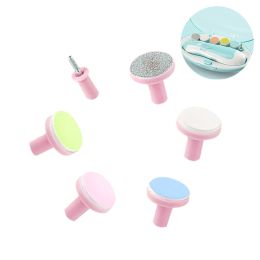 Zorg 6 pc's elektrische baby nagel trimmer hoofd vervangende kinderen baby veilige nagel manicure polijst zand spons