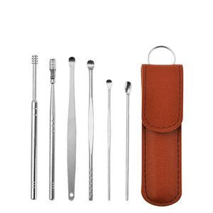 CARE 6PCS Nettoyeur d'oreille Tool de retrait de cire Papier à oreillettes Sticks Retain d'oreille Curette Pick Pick Nettoyage Nettoyage Nettoyant Centre de santé Société