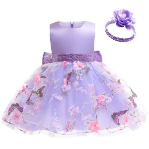 Care Flower Butterfly Baby Girls Robe 1 2 3 4 5 ans Mesh d'été broderie petite princesse robe de Noël cadeau